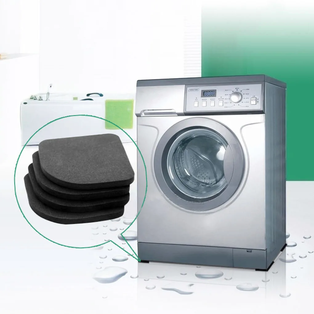 

4-16Pcs Multifunction Washing Machine Shock Mute Pads Black Foot Feet Tailorable Mat Refrigerator Floor Furniture Protectors