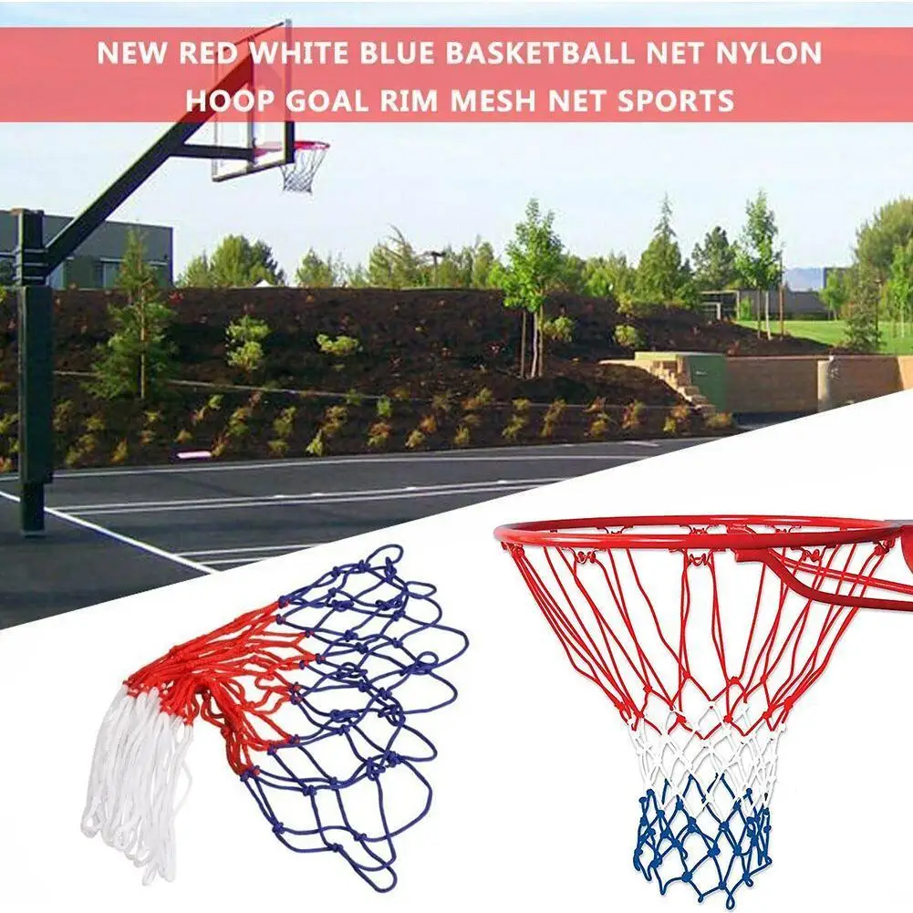 

Outdoor Sports Standard Nylon Basketball Net Durable Hoop Mesh Net Backboard Rim Ball Thick Thread Three Color Universal