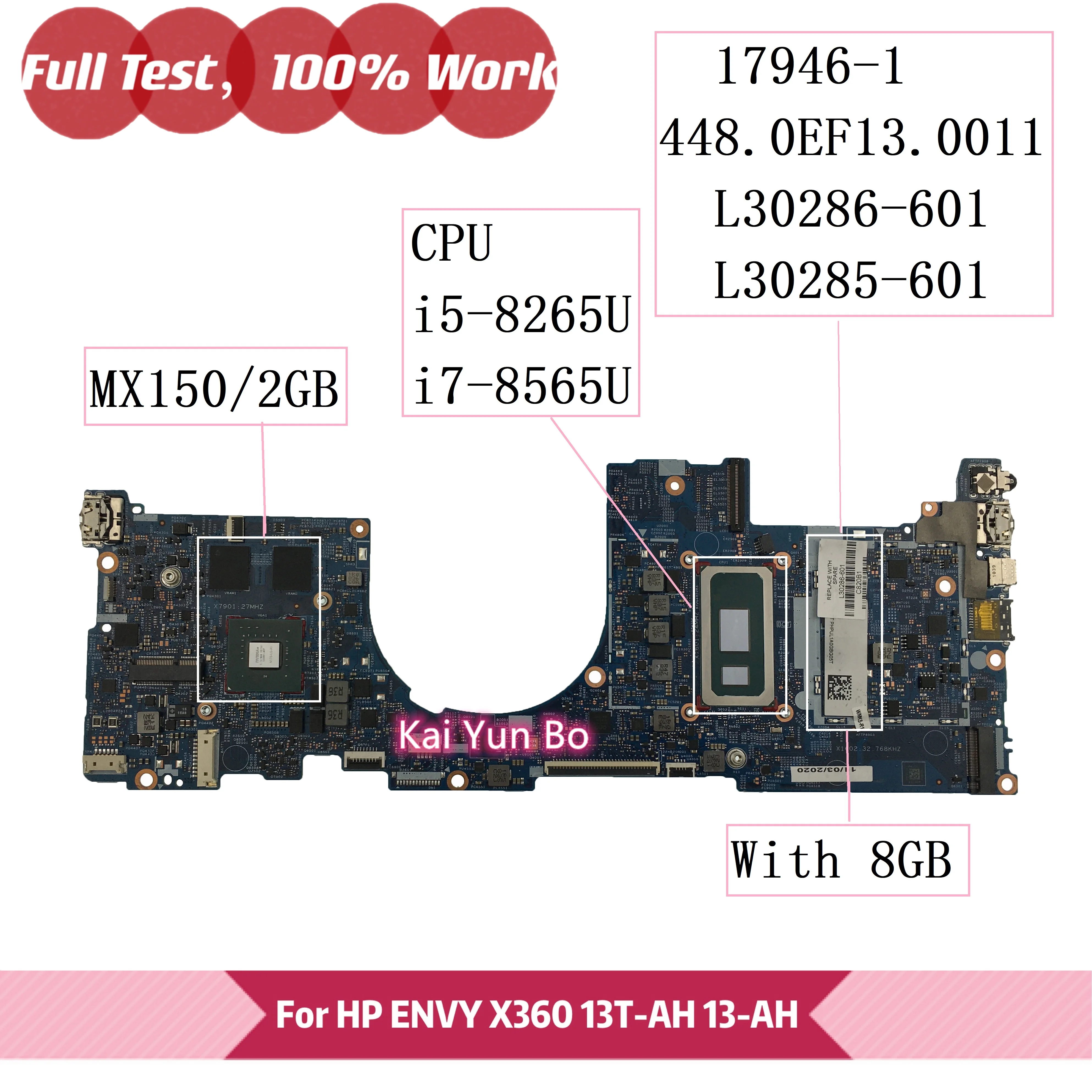 

17946-1 448.0EF13.0011 Материнская плата ноутбука HP ENVY 13-AH TPN-W136 13-ah0000 L30286-601 L30285-601 с материнской платой ЦП i5 i7