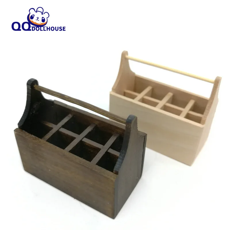 

1/6 1 шт. декоративные модели аксессуаров для наружной деревянной Мини-коробки, коробка с ручками и коробка для Хранения Детского дома, кухни, ...