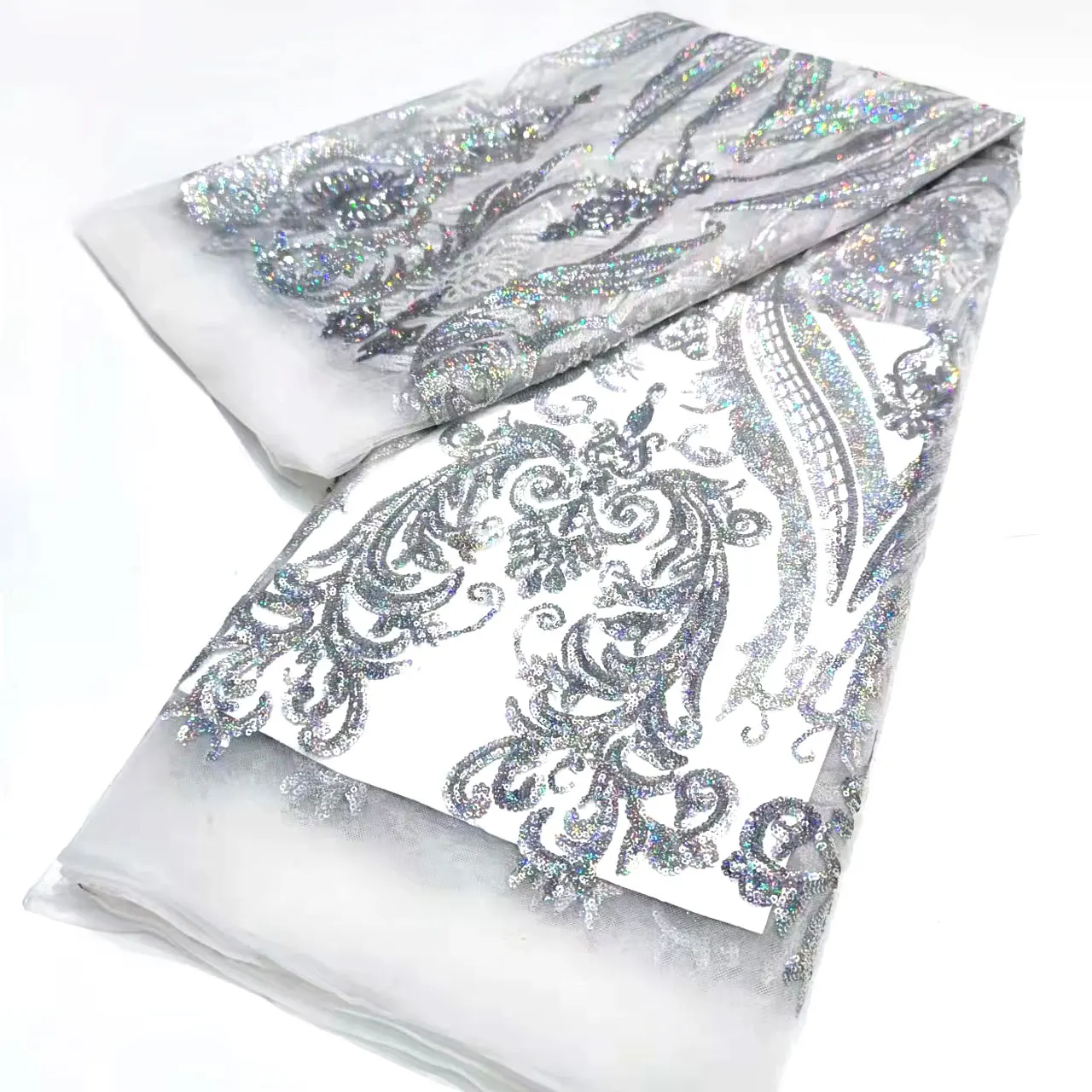 

Высококачественная французская тюль с блестками, африканская кружевная ткань 2023, нигерийская кружевная ткань, сетчатая кружевная ткань с вышивкой для вечеринки NMHY5437