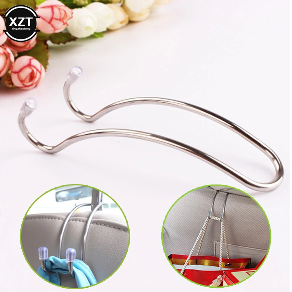 

10pcs/lot Multi-functional Metal Auto Fastener Clip Car Seat Headrest Hanger Bag Hook Holder For Bag Purse Cloth Grocery Storage