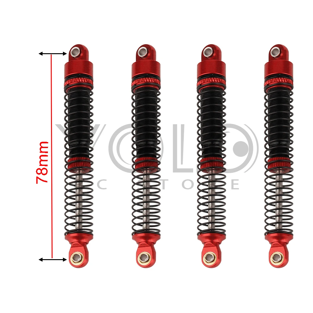 4 шт. 78 мм алюминиевые амортизаторы для 1/18 RC Crawler TRX4M TRX-4M Бронко Defender обновленные