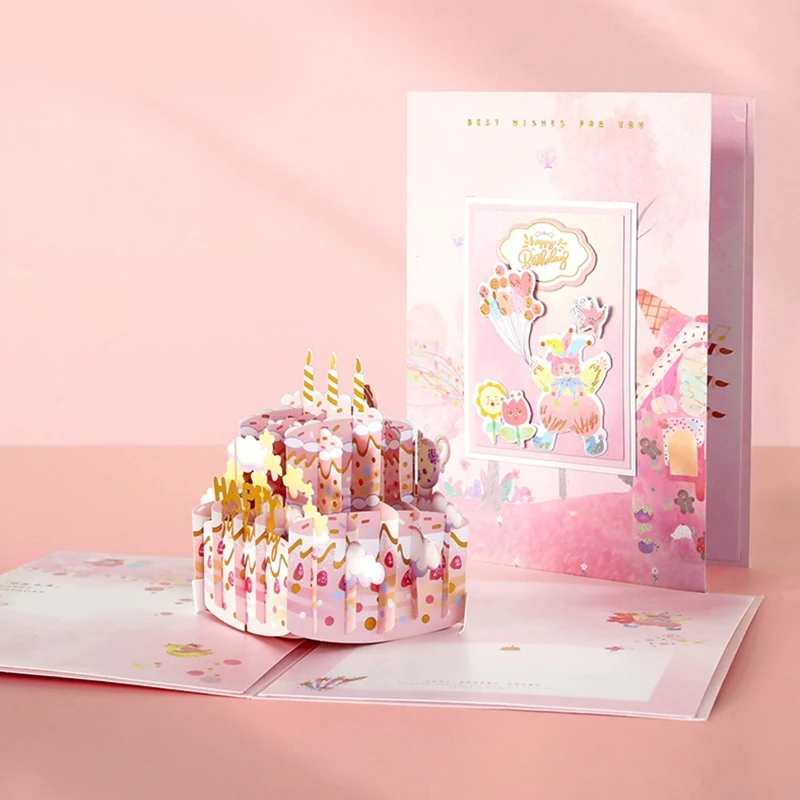 3D открытка на день рождения открытки ручной работы с выдвижным тортом