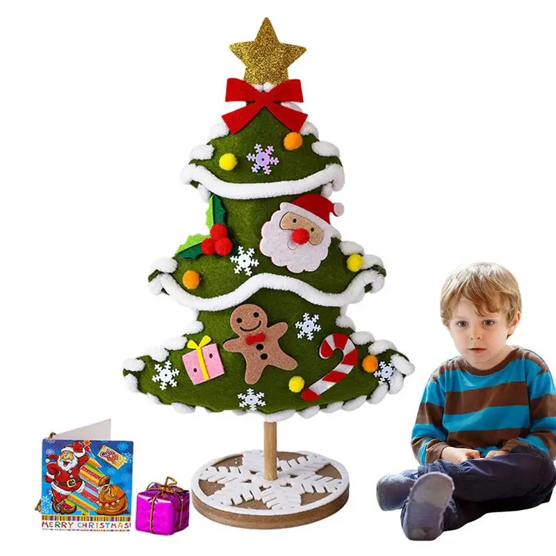 

Felt Christmas Tree For Kids Christmas Santa Claus Gingerbread Man Decorations For Kids DIY Felt Christmas Tree For Nursery