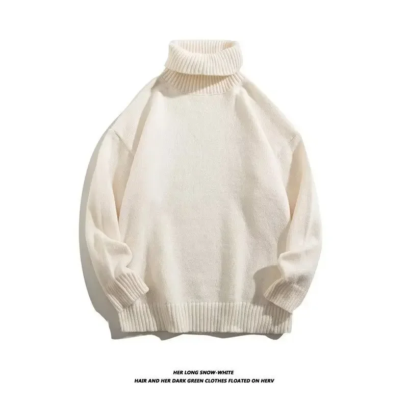 Японский винтажный мужской свитер-поло/черепаха осень-зима свободный крой