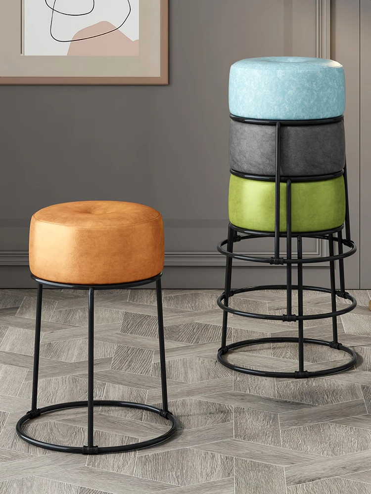 

Стулья складные для домашнего использования, простой и современный стиль, роскошный обеденный стол, круглый стул для гостиной и низкий стул, творчество