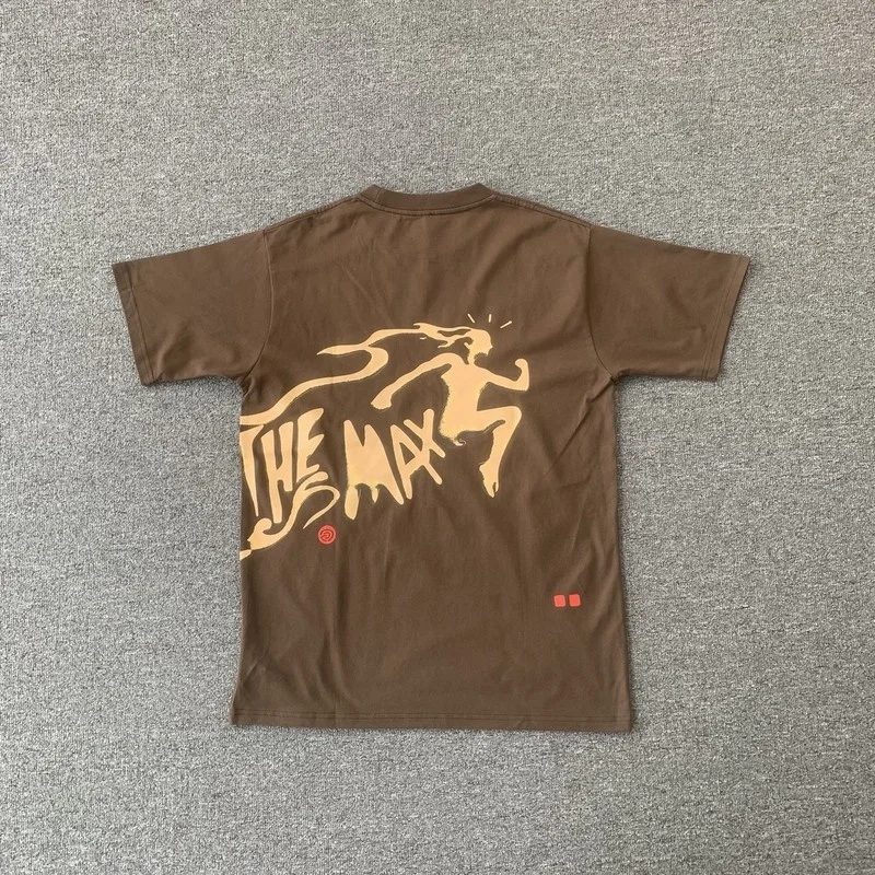 

Коричневые высококачественные модные рубашки с изображением кактуса Джека 2 Max, Винтажная Футболка Тревиса Скотта, футболки для мальчиков, ...