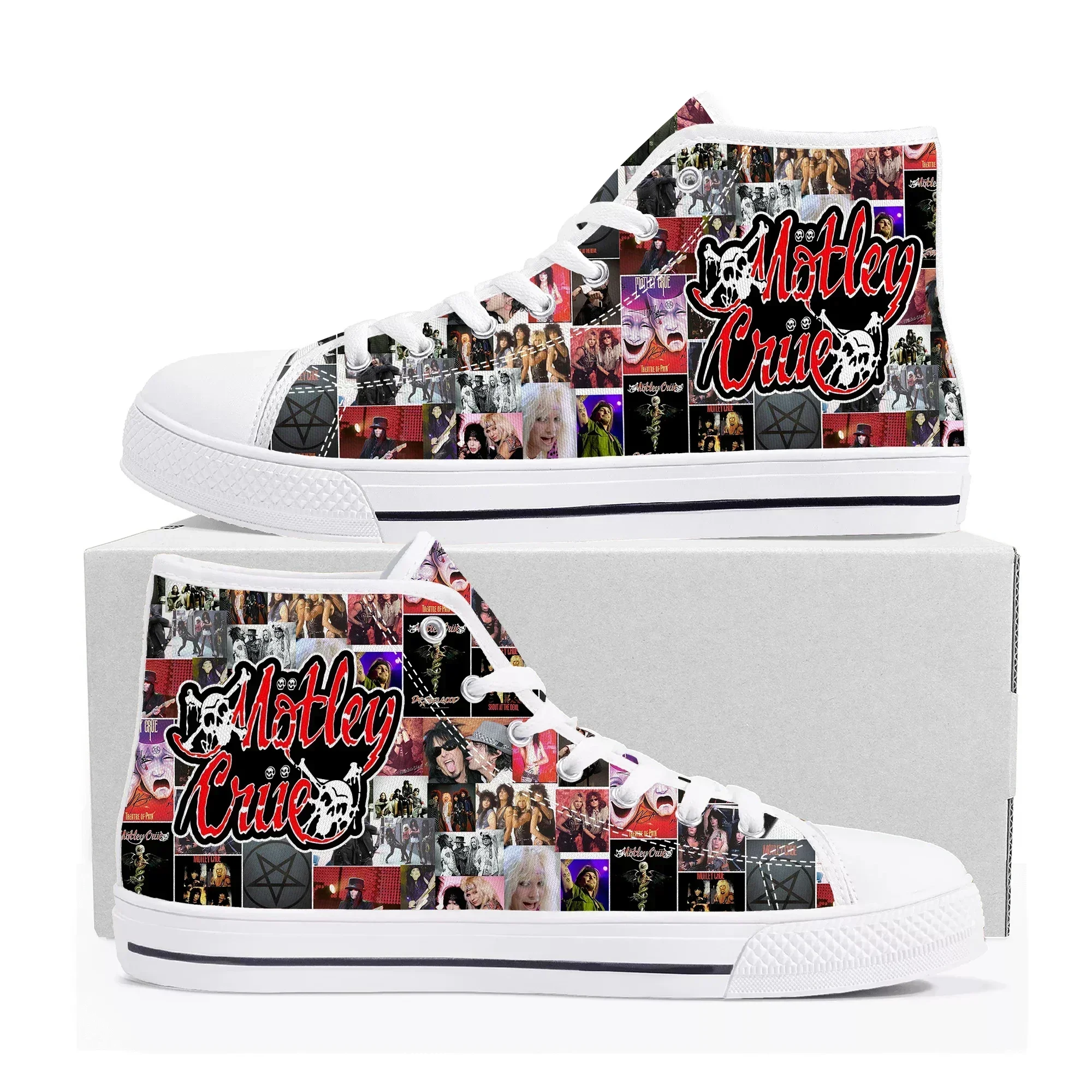Фото Кеды Band 80S Metal Vintage C-Crue High Top для мужчин, женщин и подростков, высококачественные повседневные кеды из канваса M-Motley, изготовленные на заказ №1