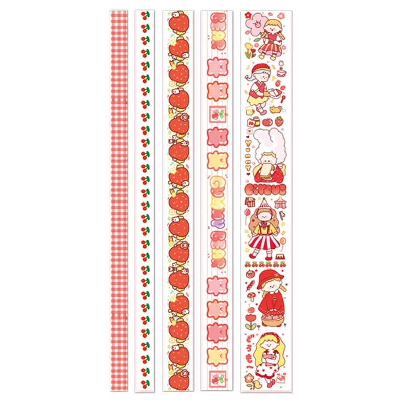 

5Pcs Scrapbooking Stickers Tapes Set Art Masking Tapes for DIY Albums