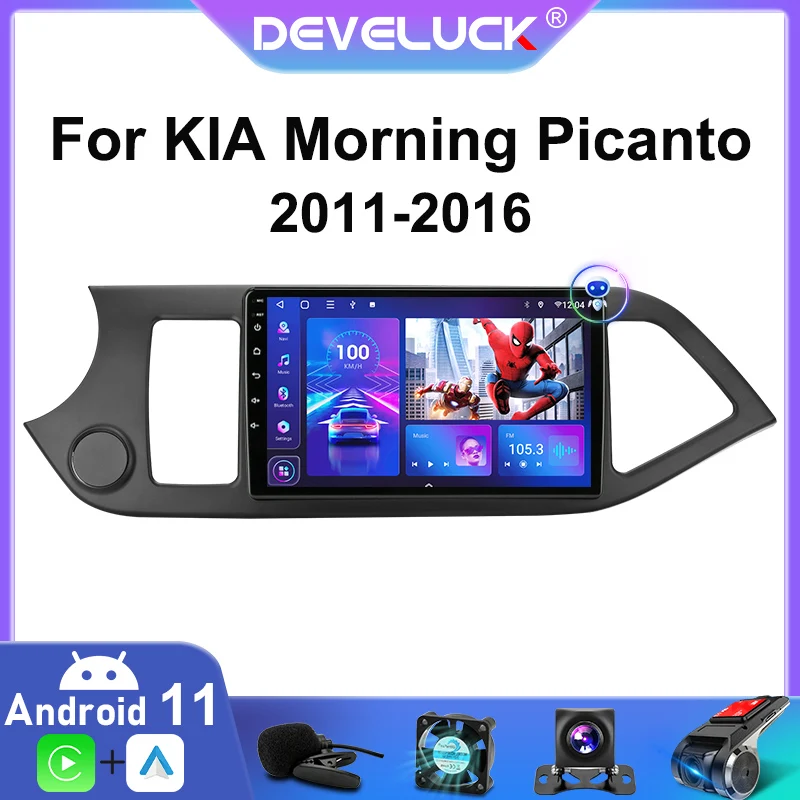 Автомагнитола для KIA Picanto Morning 2011-2016 2 Din Android 11 мультимедийный видеоплеер навигация