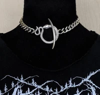 ouroboros choker snake necklace silver serpent mythology witchy goth gothic egyptian jewelry occult