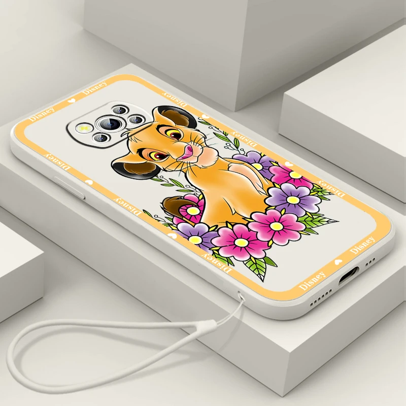 

Disney The Lion King Art Liquid Rope Phone Case For Xiaomi Mi Poco M5s M5 X5 X4 X3 M4 M3 F4 F3 GT Pro NFC 5G Soft Cover