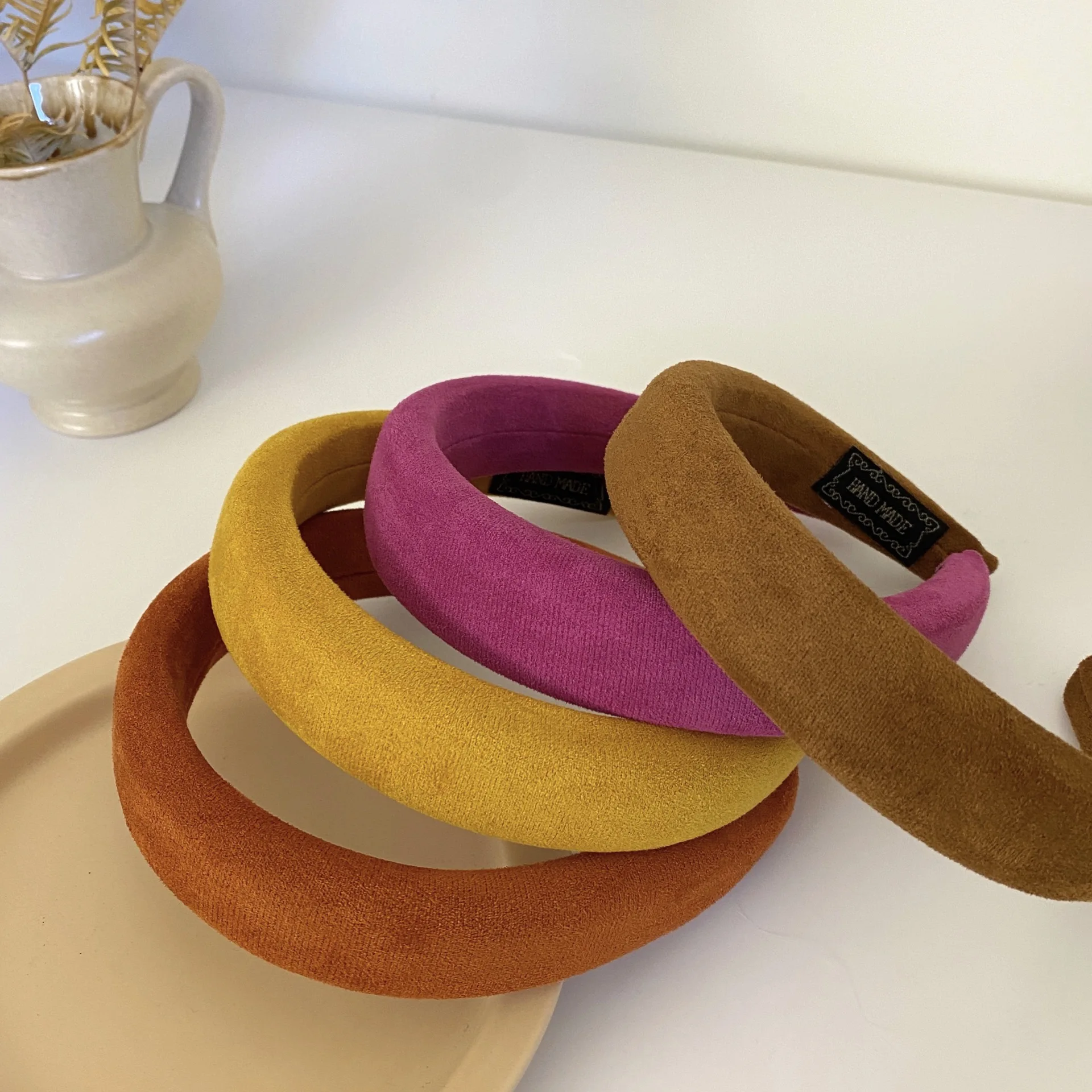 Оптом 5 шт./компл. смешанные винтажные цветные губчатые повязки для волос ободок