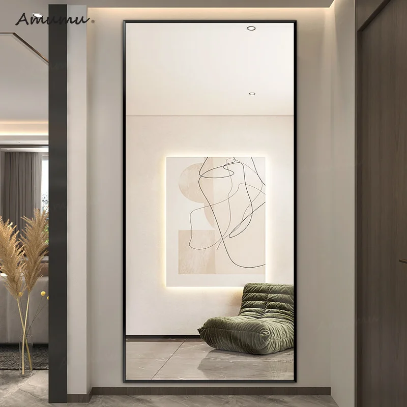 

Self Adhesive Wall Mirror Rectangle Aesthetic Full Length Big Mirror Room Korean Glass Espejo Cuerpo Entero Home Decorations