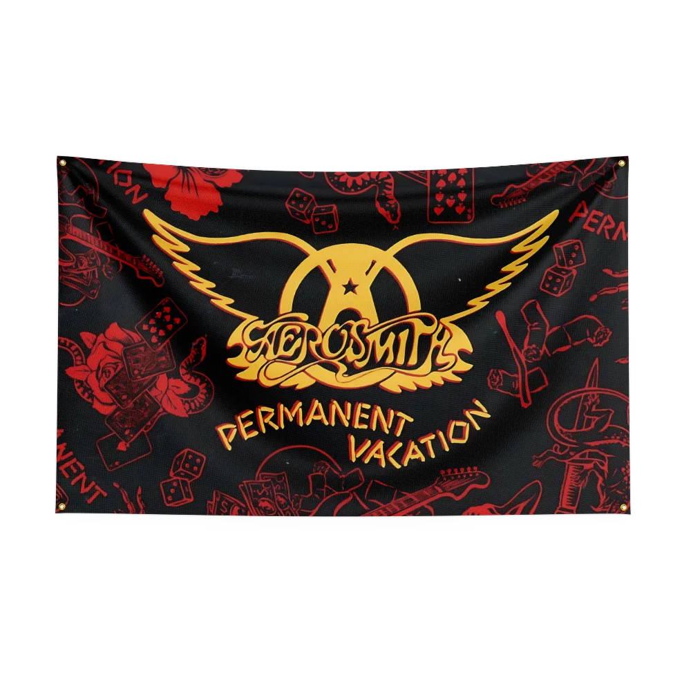 Фото Флаг группы Heavy Rock Band A-Aerosmiths, 3x5 футов, полиэстер, цифровая печать, баннер для декора спальни, настенный декор, уличный гобелен, украшение №2
