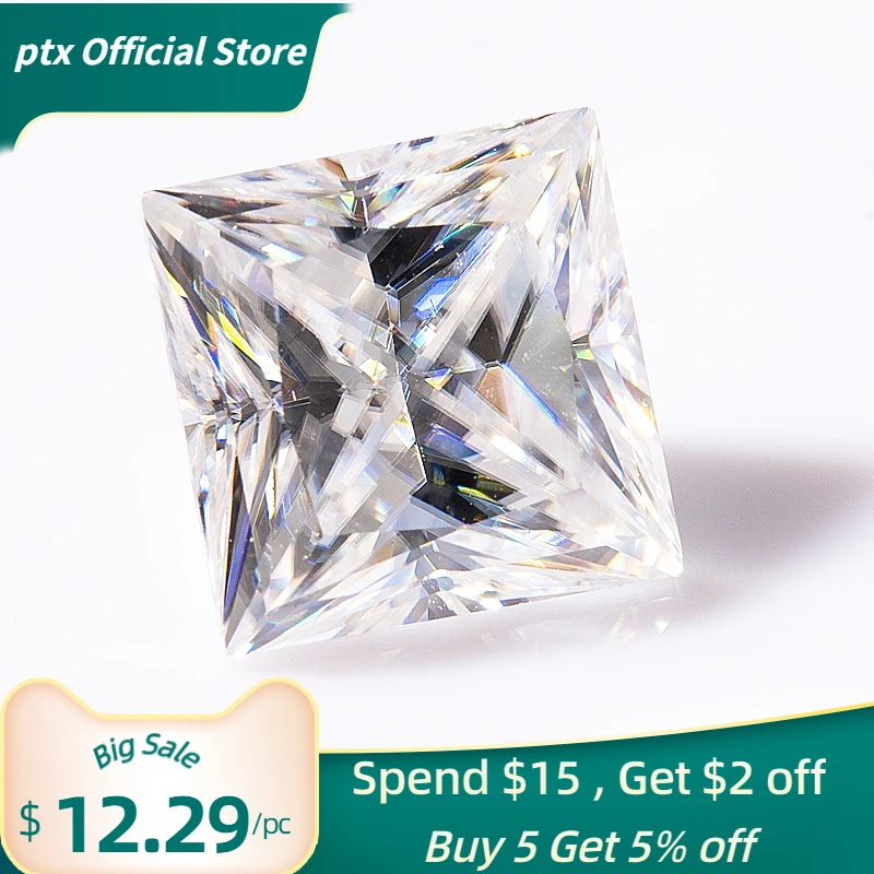 

Top Selling Loose Gemstones Moissanite Diamond IJ Color VVS1 Undefined Stone Princess Excellent Cut For Diamond Ring Jewelry Gem