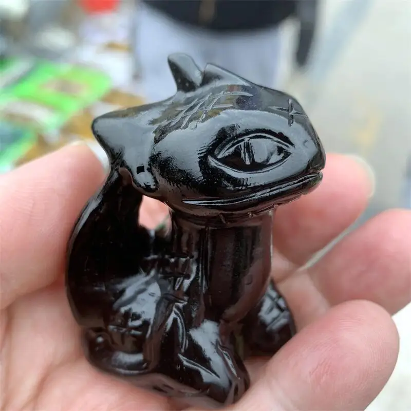 

Натуральный обсидиан, кварц, Беззубик, дракон, ручная работа, резной кристалл, полированный кварц, лечебные камни, драгоценные камни