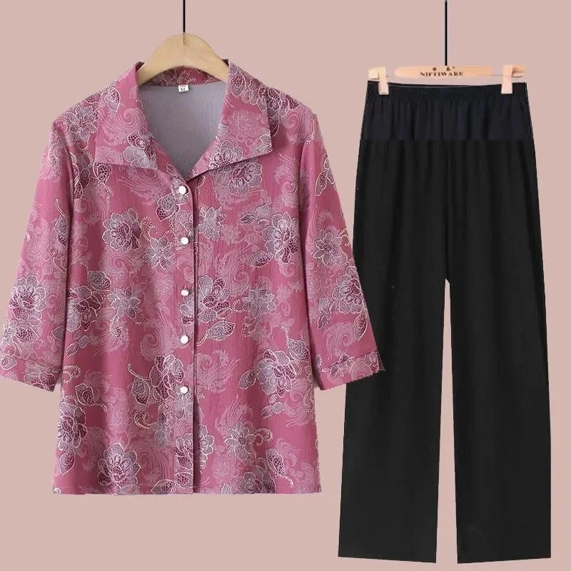 Костюм женский из рубашки и блузки с рукавом семь точек