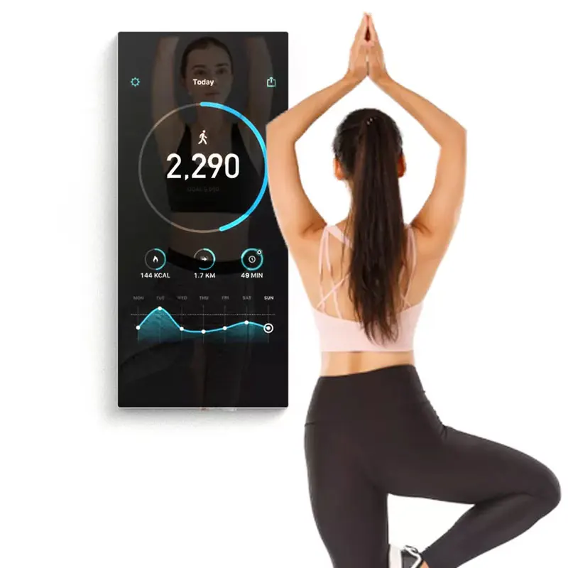 

Custom Sport Smart Interactive Selfie Intelligent Studio Fitness Wall Room Mounted Home indoor Smart Mirror