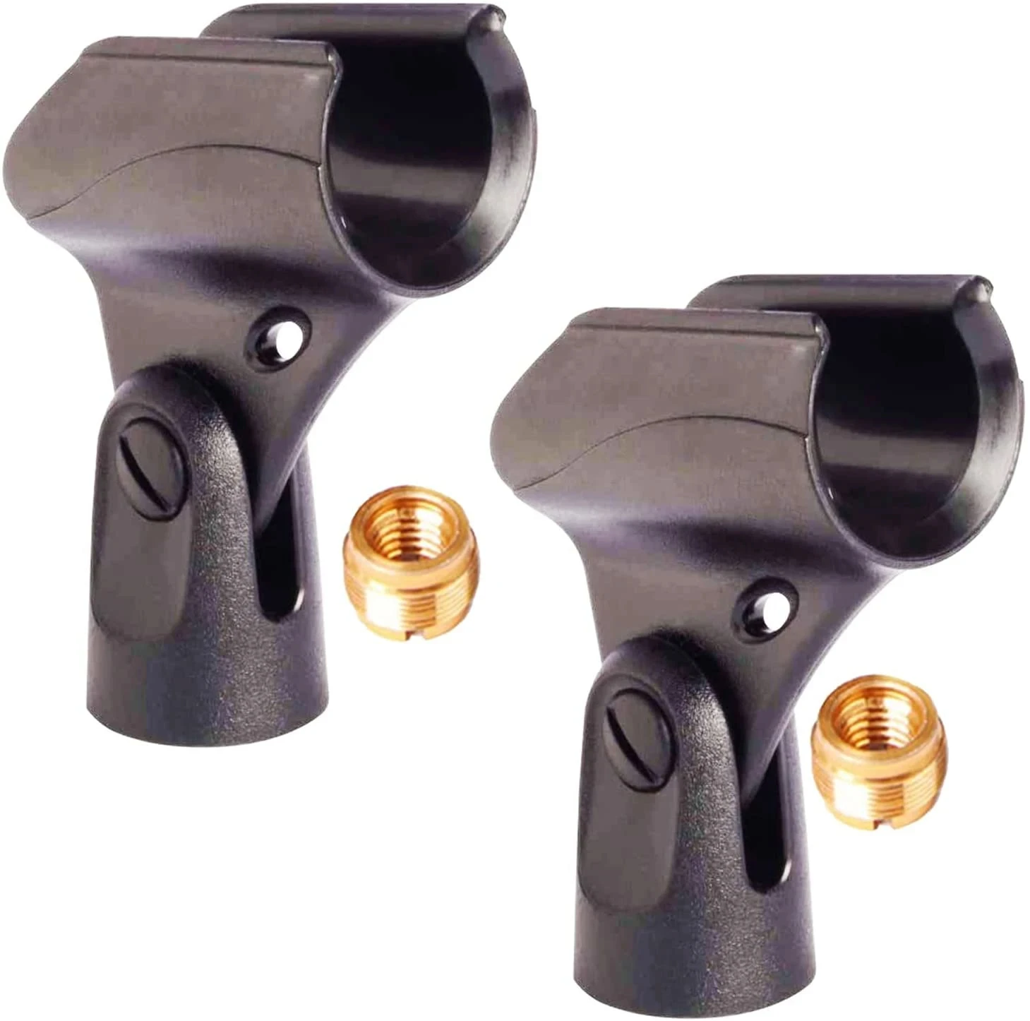 

LY Microphone Clip Break Resistant Stand Adapter for Handheld Wired Mics with ¾' Barrel Diameter 5 Core MC 05 2PCS…