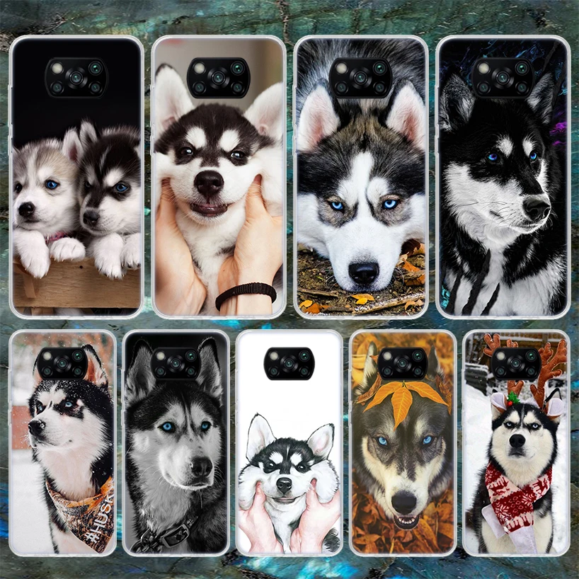 Мягкий чехол для телефона с изображением сибирской собачки Хаски Xiaomi Poco X3 Pro X5 X4 NFC