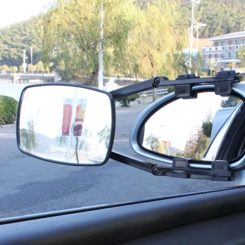 

Car Extension Rear View Mirror Adjustable Trailer Towing Mirror Universal Clamp-On Towing Mirror For Most Trucks Caravans Cars