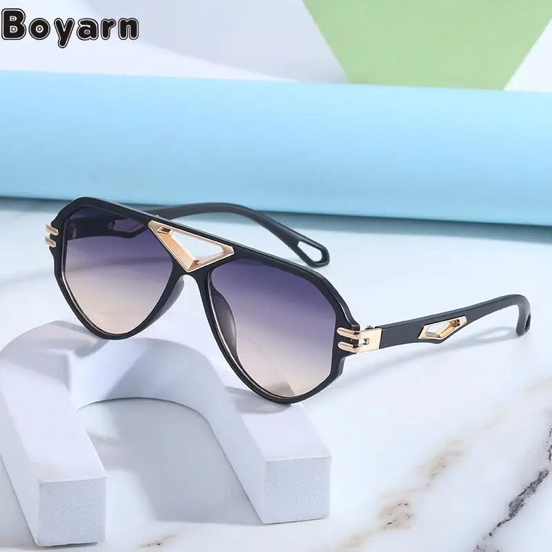 

New Retro Large Frame Sunglasses Women's Shades Square Sunglasses Men's Boyarn Luxury Brand Design Fashion Sunglasses Gafas de s