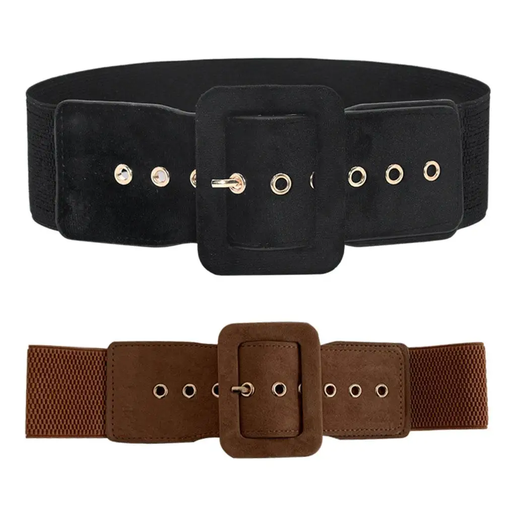 

women Pu Leather Waist Belts with Buckle Adjustable Faux Woolen Cloth Belts Classic Belts for Women Teen Girls