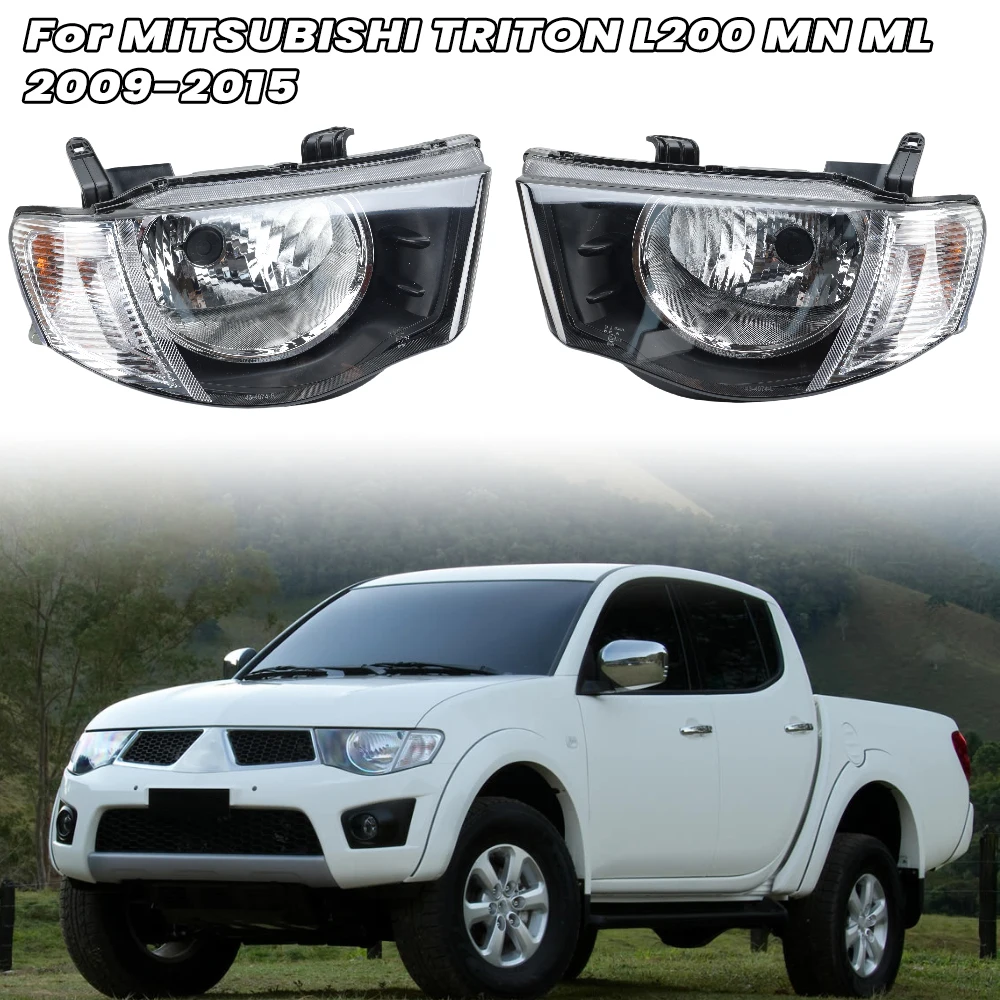 

1 пара фар для Mitsubish L200 TRITON 2006-2015, фары с галогенной боковой фонарем, указатель поворота, угловая лампа DRL без лампы