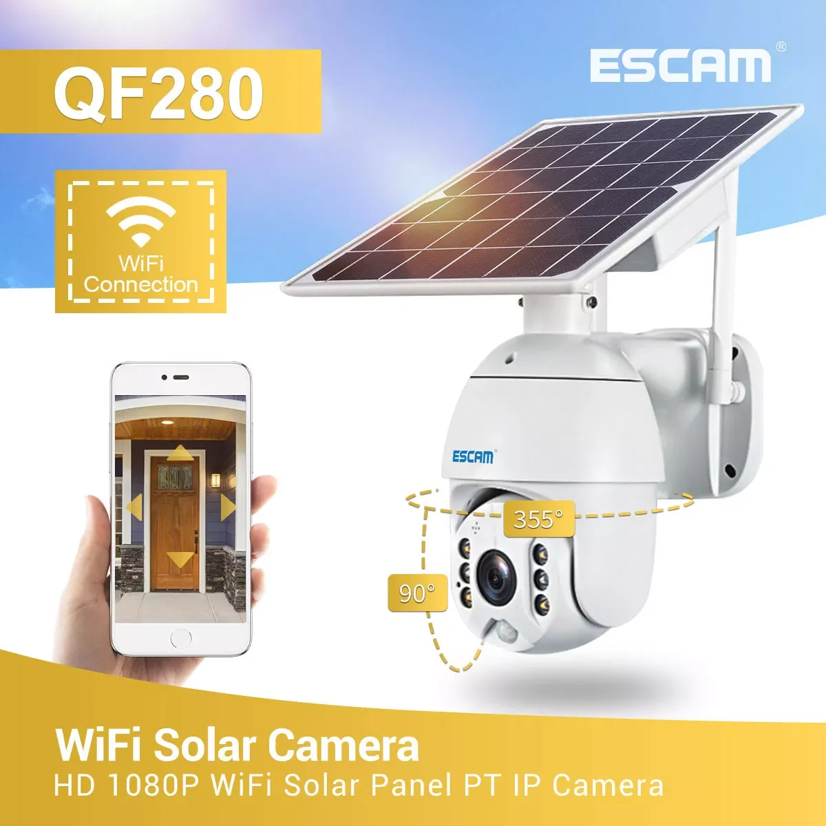 

1080P IP Camera WIFI 8W Solar Panel Battery Security Camera Outdoor PTZ CCTV Camera Smart Security Monito Waterproof
