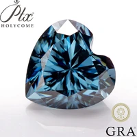 loose moissanite stone heart vivid blue color loose brilliant gemstone diamond vvs clarity engagement jewelry making
