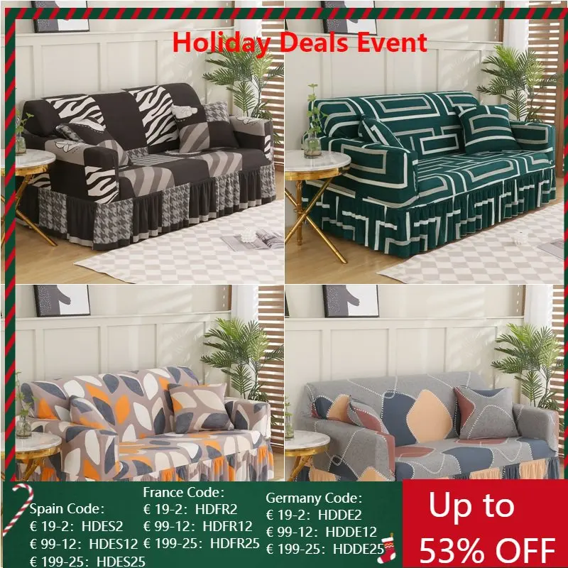 

Geometric Sofa Cover Elastic Spandex Sofa Skirt Covers for Living Room Stretch Non Slip Washable Couch Slipcover 1 2 3 4 Seater