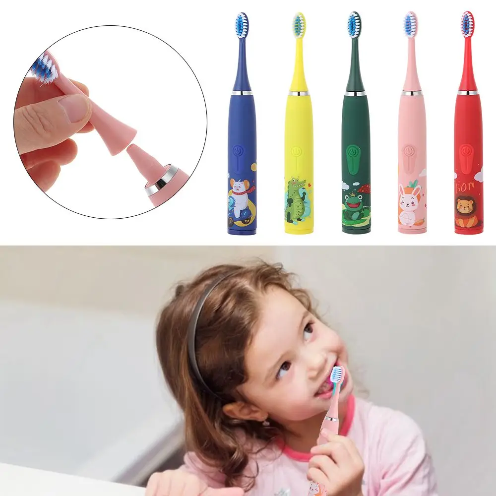 

New Soft Rechargeable Cartoon Pattern Children's Electric Toothbrush Clean Oral Replaceable Brush Head Health