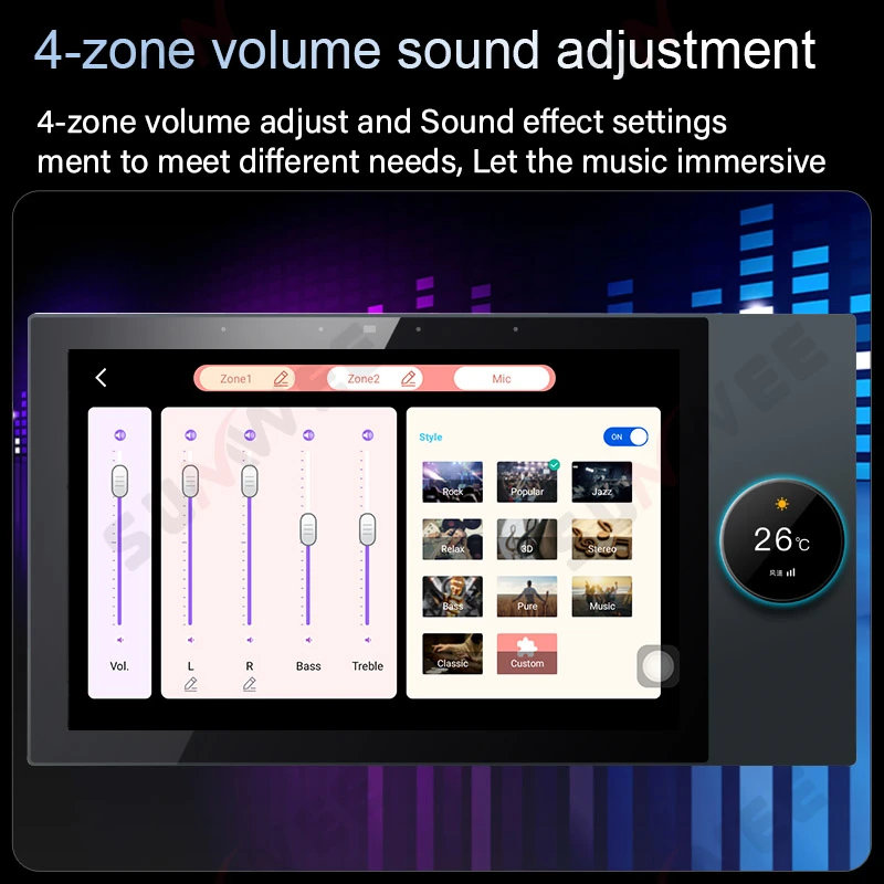 TUYA 10-дюймовый 2-зонный аудиоусилитель