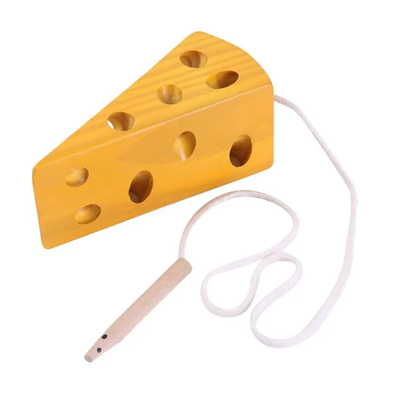 

Threading Game Toys Cheese Food Styling Cute Cartoon Children Kids Wooden Intellectually Early Education Birthday Gifts 2022 New