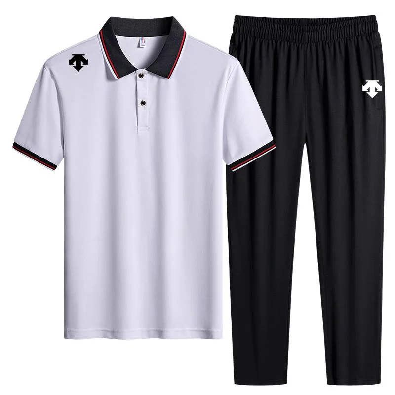 

2022 Men's Shorts Summer Suit Casual Golf Polo Two Piece Size Plus L-8XL
