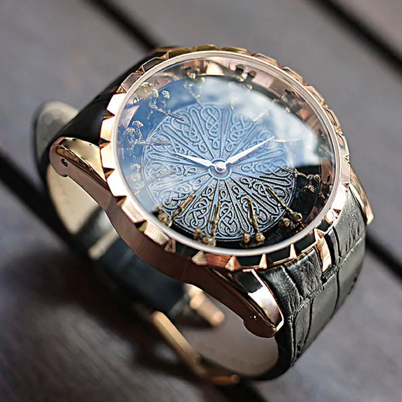 

Enjoy the Twelve Round Table Knight Watch Men's Trend New Concept quartz wrist watch for Men's luxury watches Luxury Clock 2022