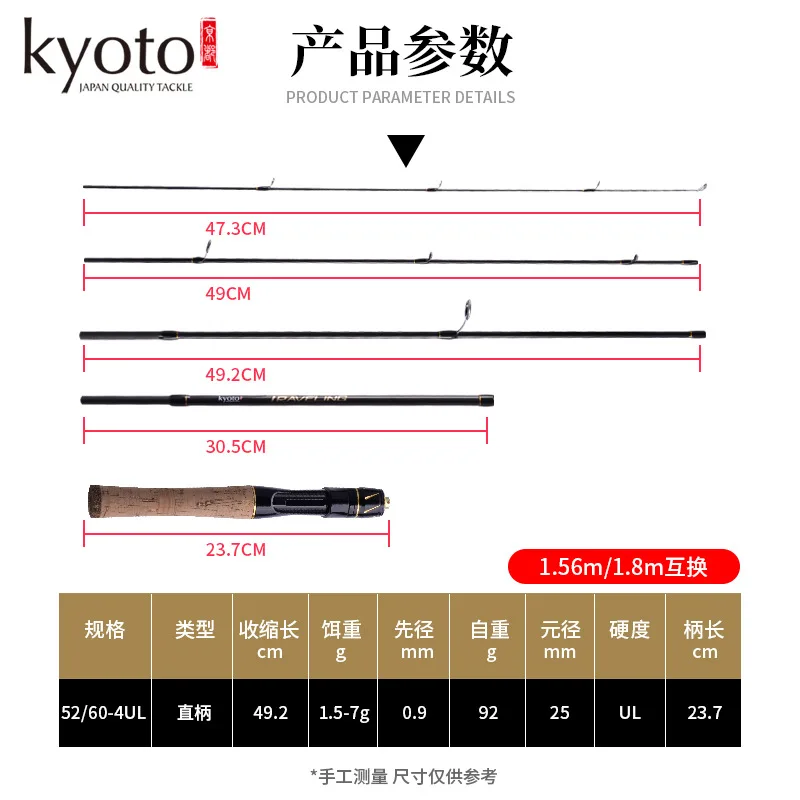 KYOTO-Small UL Портативная спиннинговая Морская рыбалка телескопическая углеродная