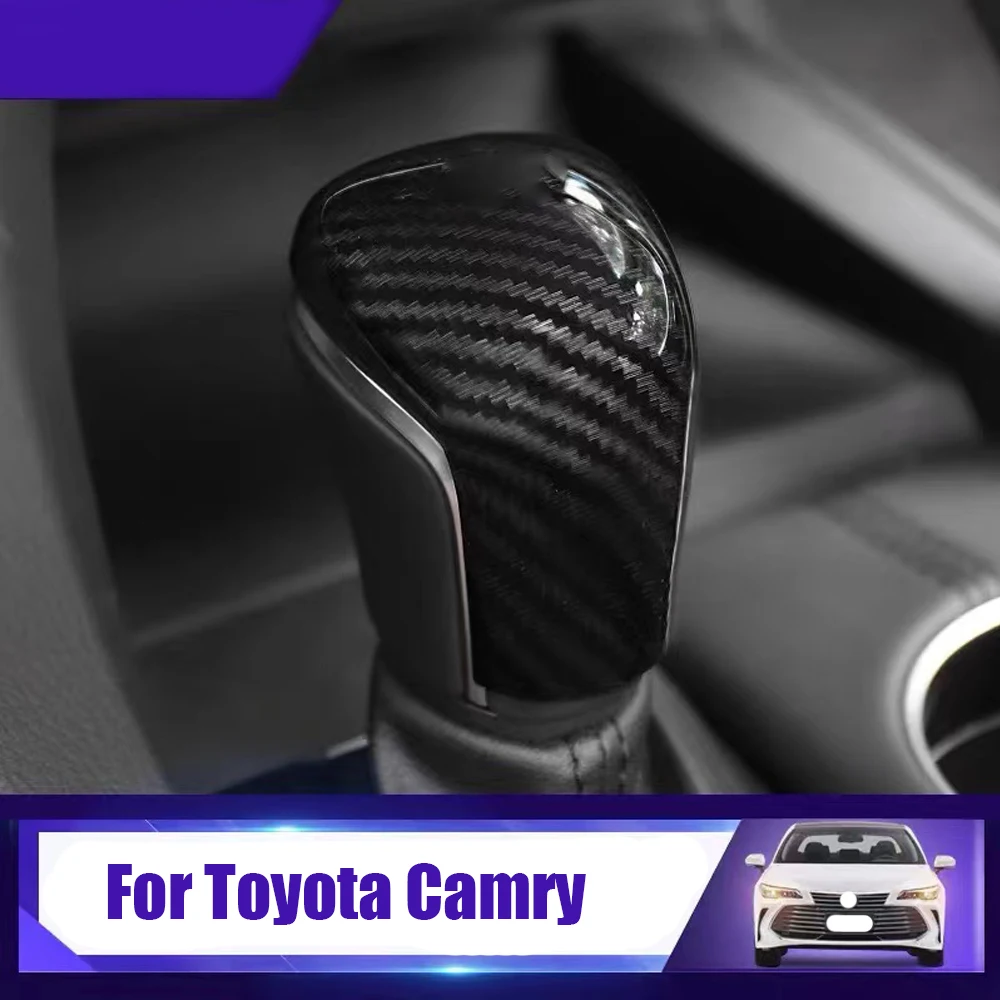 

High quality Carbon Fiber For Toyota Camry 70 2018-2023 For Corolla 2019- 2023 Car Interior Gear Shift Knob Head Cover Trim