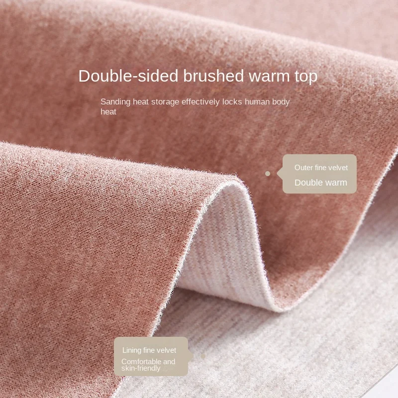 Silk Wool Men's Women's Layer Warm German Velvet Double-sided Sanding Thermal Underwear Suit Autumn Clothes Pants Thickening