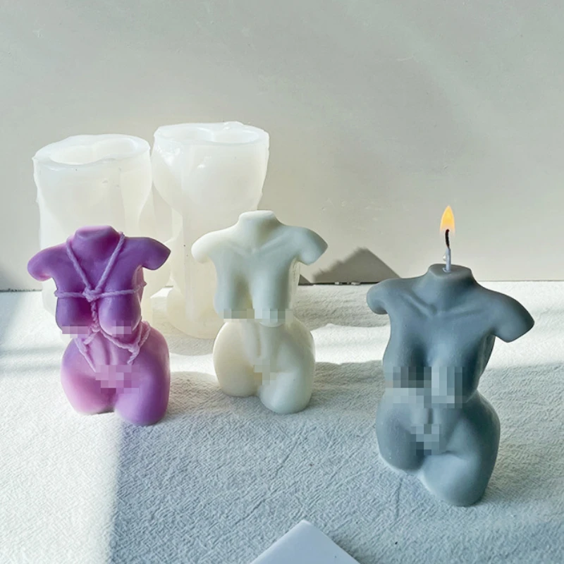 

HECHEN Bondage 3D Dimensional Body Scented Candle Mold DIY Simulation Body Silicone Candle Soap Mold Candle Making Jars