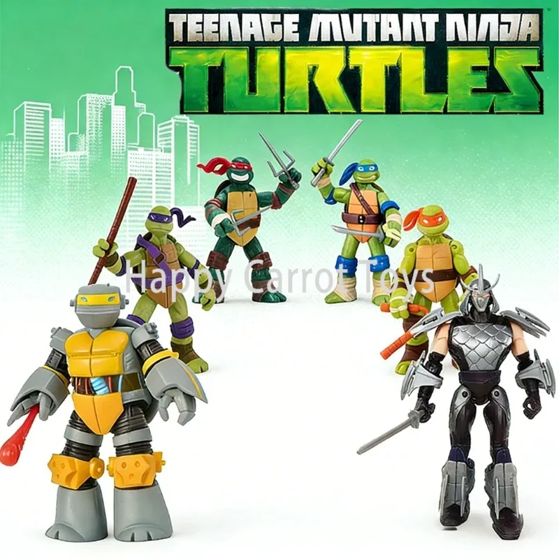 Фото Оригинальные фигурки Playmates TMNT 2012 Nickelodeon Ninja Turtles с подвижными суставами, 5-дюймовые, из ПВХ, подвижные куклы, подарки для детей, игрушки №1