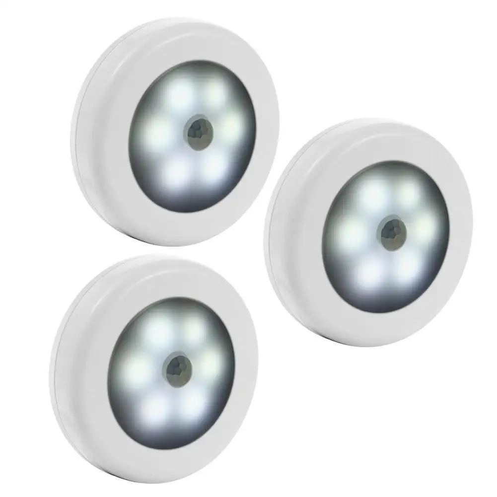 

3Pcs Motion Sensor LED Night Light Stick-anywhere Wall Sconce Sensor Light for Hallway Closet Stairs Bedroom Kitchen