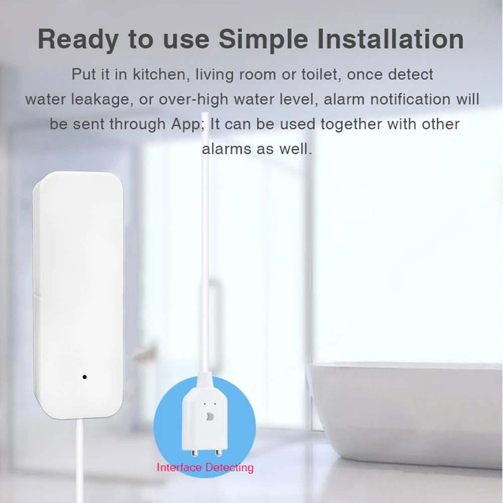 Tuya ZigBee Smart Home Water Sensor Leak Detector Flood Water Leakage Alarm Works With Tuya Zigbee Hub Smart Life enlarge