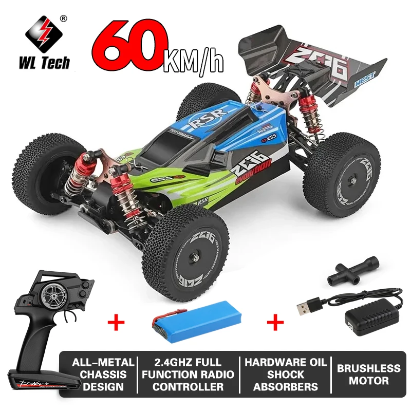 

WLtoys 144001 60KM/H 2.4GHz RC Cars 1/14 Brushless 4WD Electric High Speed Off-Road Remote Control Drift Toys for Children Racin