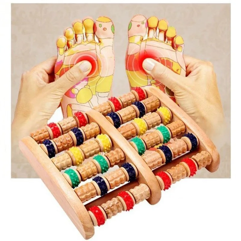 

6 Raw Wooden Anti Cellulite Pain Relief Foot Health Care Tools Foot Massage Roller Relax Rest Relief Massager Spa Massager