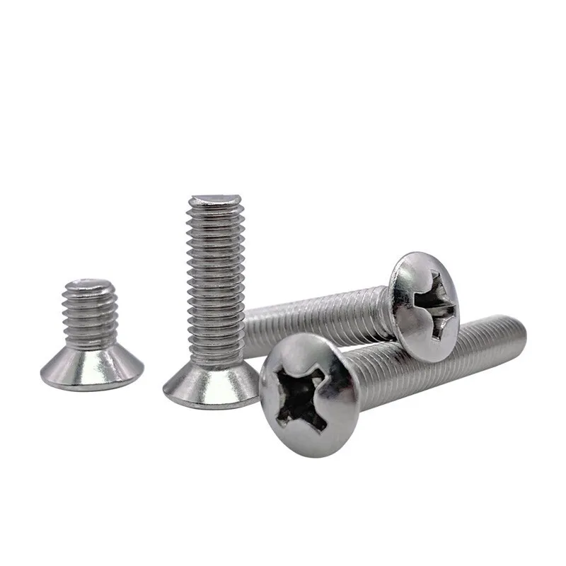 

M2 M2.5 M3 M4 M5 M6 GB820 DIN966 A2-70 Нержавеющая сталь 304 Крестообразный болт Phillips с потайной головкой Полуовальный болт