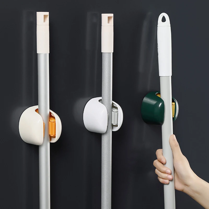 

Держатель для швабры, настенный держатель с крючком для ванной комнаты, крепкая фиксирующая вешалка с зажимом, аксессуары Kithcen