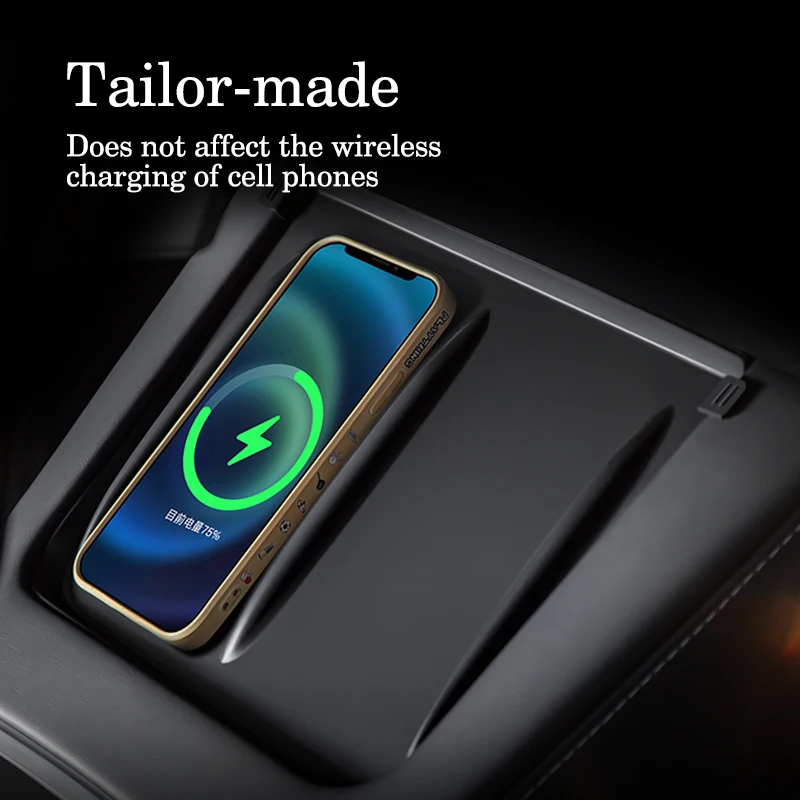 

1X Central Control Anti-skid Pad Silicone Phone Wireless Charge Non-Slip Mat For Tesla Model 3 Model Y 2020-2023 Car Accessories